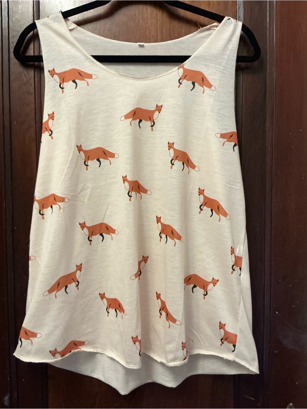 🦊 SM Wardrobe Fox Print Sleeveless Top - Size L 🦊